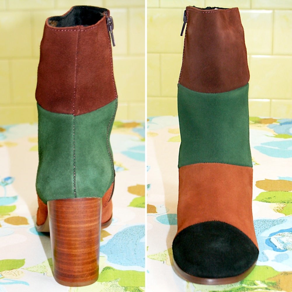 40EU Patchwork Suede Ankle Boot NIB - Picture 4 of 8